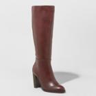 Women's Lenna Wide Width Stovepipe Fashion Boots - A New Day Burgundy (red) 6.5w,