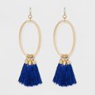 Open Ring And Tassels Earrings - A New Day Cobalt/gold