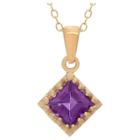 1 1/4 Tcw Tiara Amethyst Crown Pendant In Gold Over