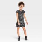 Girls' Keyhole Knit Dress - Art Class Black Floral