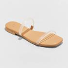 Women's Winnie Wide Width Skinny Strap Sandals - A New Day Clear