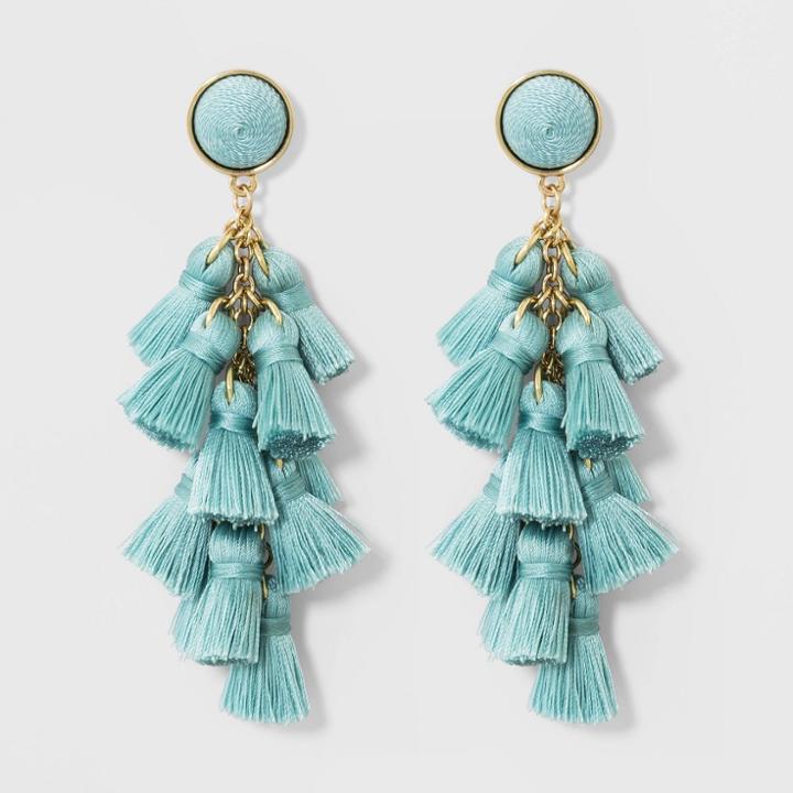 Sugarfix By Baublebar Multi-tassel Drop Earrings - Aqua, Girl's