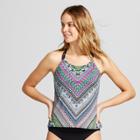 Women's Tribal Print Racerback Tankini Swim Top Multi M - Clean Water,