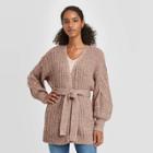 Women's Open Neck Cardigan - Universal Thread Heather Brown