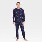 No Brand Men's Valentine's Day Heart Print Matching Family Pajama Set - Navy