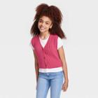 Girls' Boxy Cropped Sweater Vest - Art Class Red