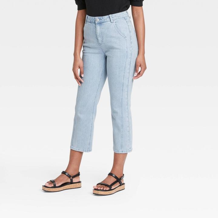 Women's Flare Cropped Denim Pants - Who What Wear Blue