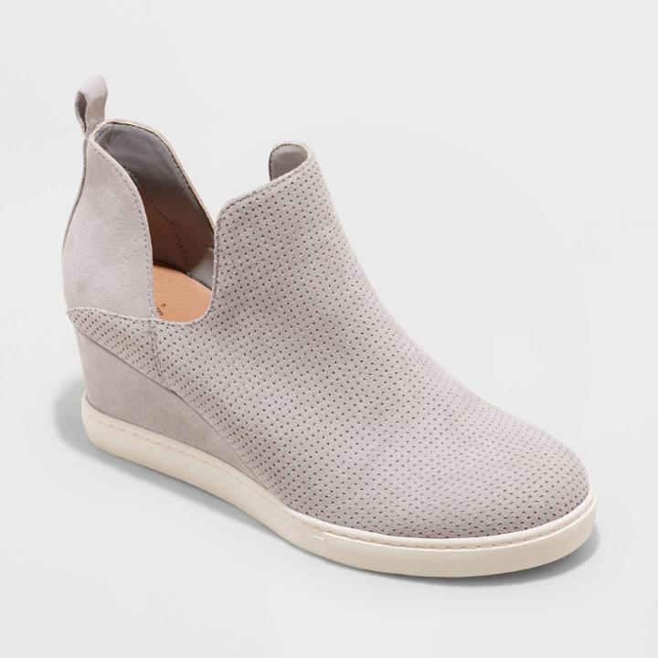 Women's Caralie Wedge Sneakers - A New Day Gray