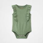 Baby Girls' Ruffle Bodysuit - Cat & Jack Sage Green Newborn