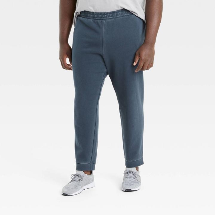 Men's Big & Tall Premium Washed Fleece Sweatpants - All In Motion Navy