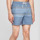 Trinity Collective Men's Striped 6 Poncherelli Vintage Waist Board Shorts - Navy