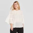 Women's Plus Size 3/4 Sleeve Blouse - Who What Wear White 1x, Women's,