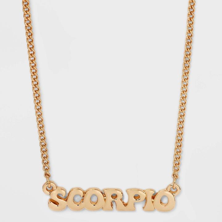 Zodiac Scorpio Pendant Necklace - Wild Fable Gold