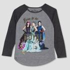 Girls' Descendants 2 Long Sleeve Raglan T-shirt - Heather Gray