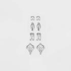 Sterling Silver Cubic Zirconia Multi Shape Stud Earring Set - A New Day