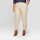 Women's Plus Size Chino Pants - Ava & Viv Khaki (green)