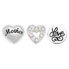 Target Treasure Lockets 3 Silver Plated Charm Set With To Mother With Love Theme - Silver, Women's