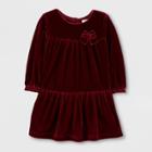 Toddler Girls' Long Sleeve Holiday Velvet Dress - Just One You Made By Carter's Maroon 4t, Girl's, Red
