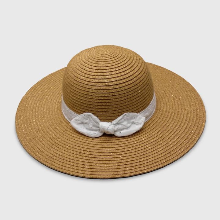 Baby Girls' Paper Braid With Gold Lurex Floppy Hats - Cat & Jack Brown