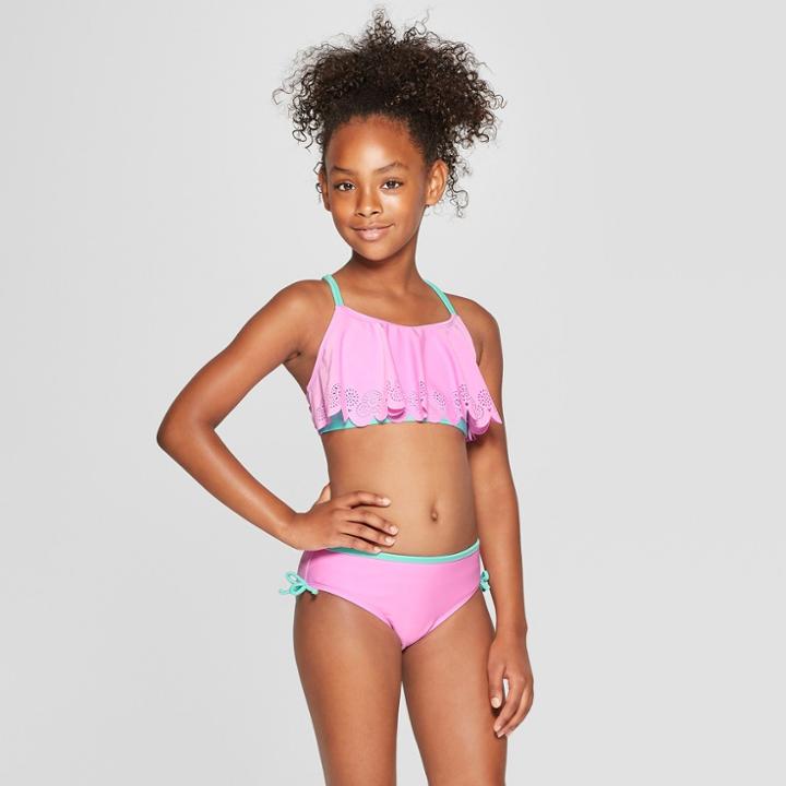 Girls' Hippie Laser Cut Bikini Set - Cat & Jack Purple
