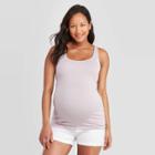 Maternity Round Neck Rib Tank Top - Isabel Maternity By Ingrid & Isabel Lilac Xs, Women's, Purple