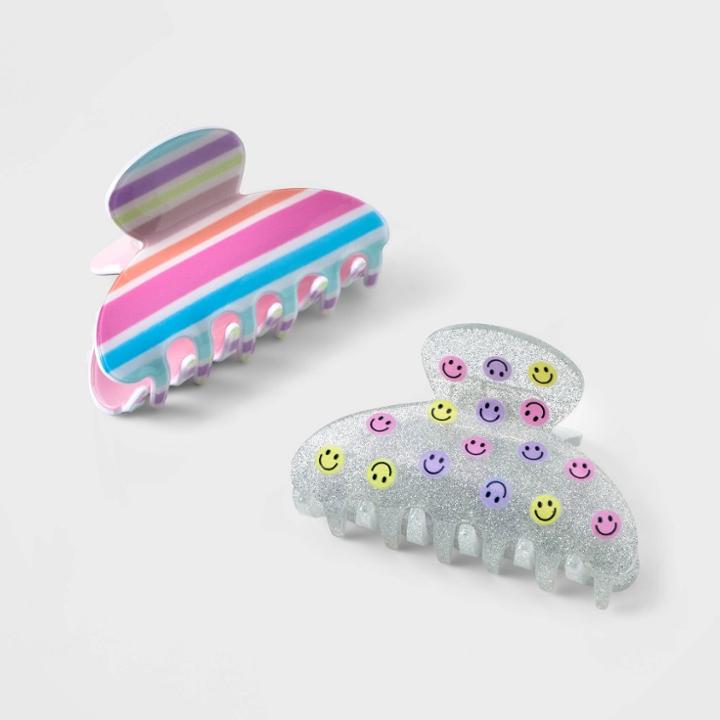 Girls' 2pk Mixed Claw Clips - Cat & Jack