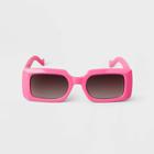 Women's Plastic Rectangle Sunglasses - A New Day Vibrant Pink