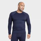 Men's Long Sleeve Fitted T-shirt - All In Motion Navy