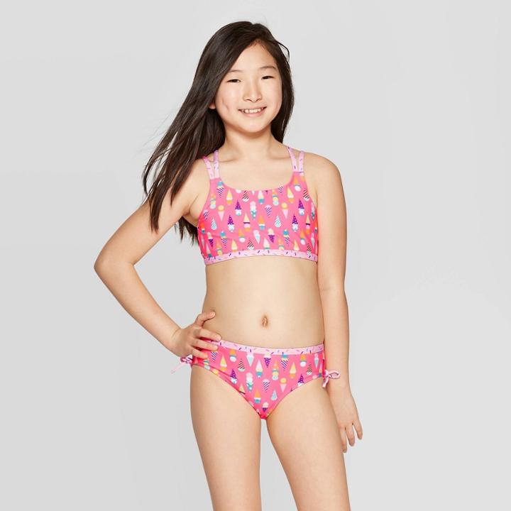 Girls' All The Ice Cream Rash Guard Set - Cat & Jack Pink