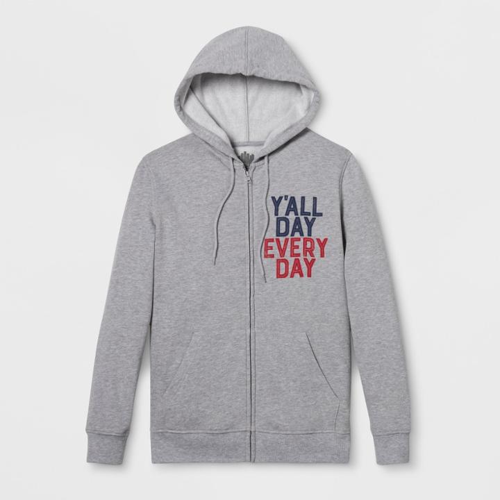 Adult Ya'll Day Every Day Zip-up Hooded Sweatshirt - Awake Gray L, Adult Unisex