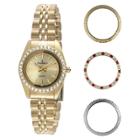 Peugeot Watches Women's Peugeot 4 Interchangeable Bezel Gold-tone Dial Watch