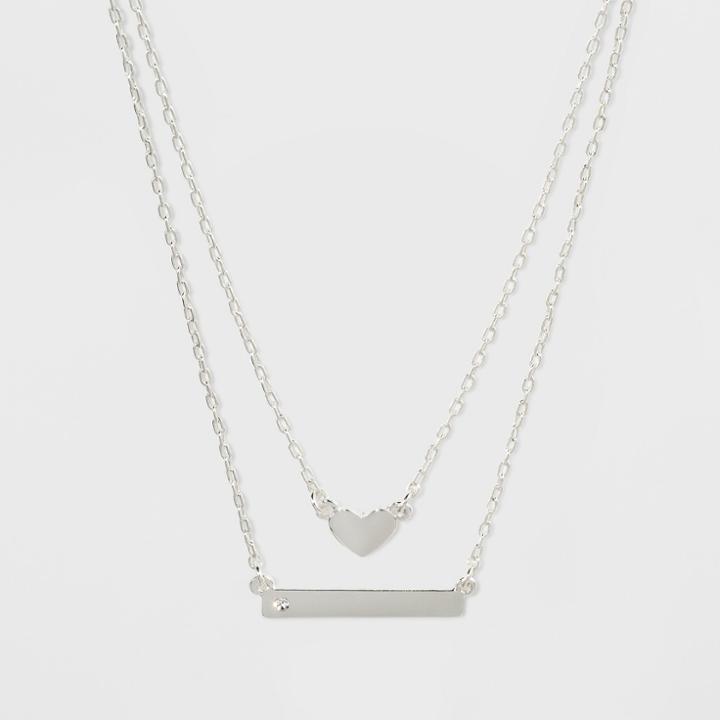 Heart And Bar Pendant Necklace Gift Set - Sugarfix By Baublebar