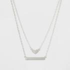 Heart And Bar Pendant Necklace Gift Set - Sugarfix By Baublebar