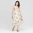 Women's Floral Print Sleeveless V-neck Maxi Dress- A New Day Yellow