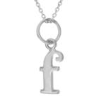 Women's Journee Collection Lowercase Letter F Pendant Necklace In Sterling Silver - Silver