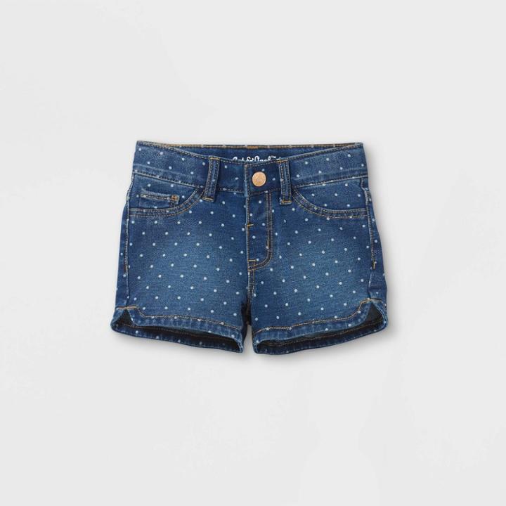 Toddler Girls' Dot Jean Shorts - Cat & Jack Blue