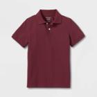 Boys' Short Sleeve Pique Uniform Polo Shirt - Cat & Jack Burgandy