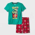 Boys' 2pc T-rex Christmas Present Short Sleeve Pajama Set - Cat & Jack Green