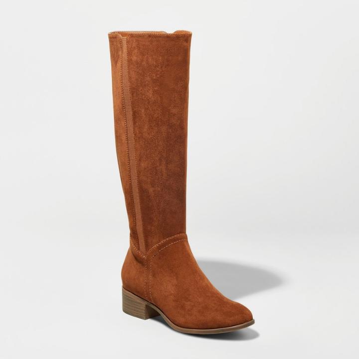 Women's Brielle Wide Calf Riding Boots - Universal Thread Brown 8wc, Size: