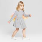 Toddler Girls' Long Sleeve Dress - Cat & Jack Gray/rainbow 18m,