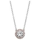 Distributed By Target Women's Pave Necklace With Cubic Zirconia In Two Tone Rose Gold Over Sterling Silver - Silver/rose