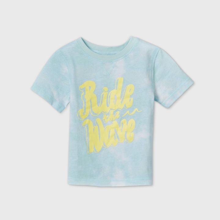 Petitetoddler Boys' Short Sleeve Tie-dye 'ride The Wave' T-shirt - Art Class Blue