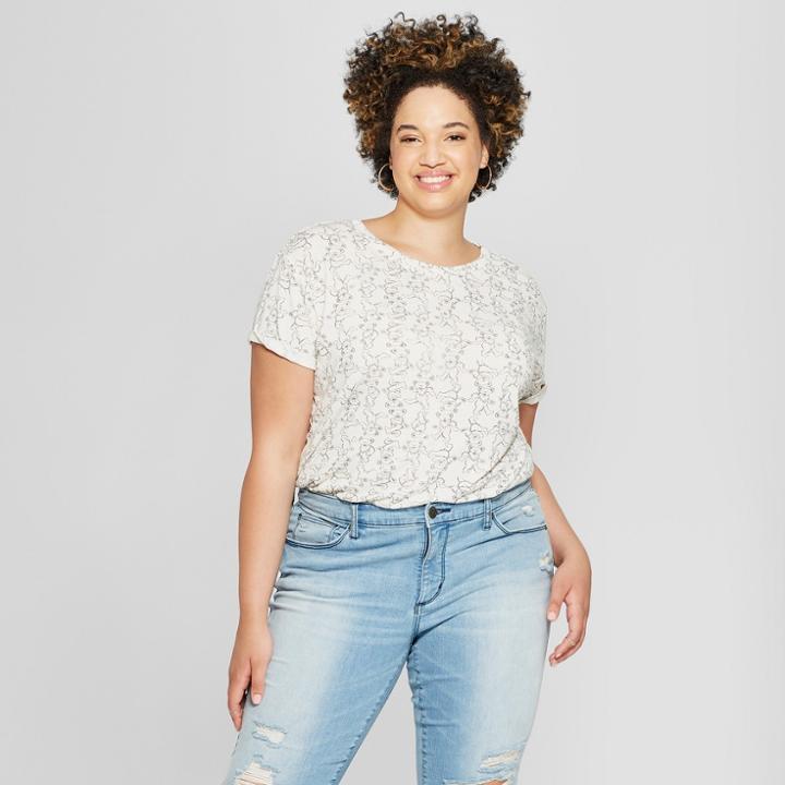 Women's Grateful Dead Plus Size Short Sleeve Bear Print Graphic T-shirt (juniors') White