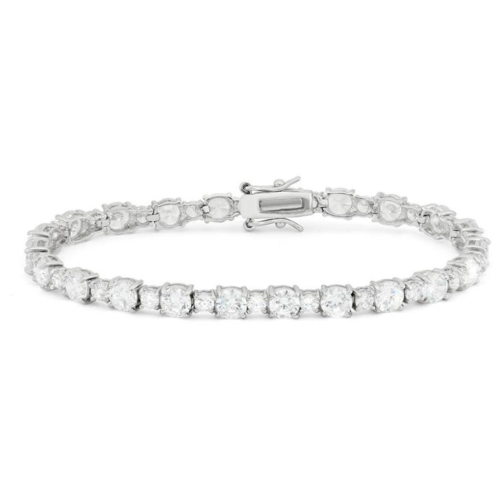 Tiara Big-small Pattern Cubic Zirconia Tennis Bracelet In Sterling