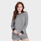 Women's Striped Perfectly Cozy Sweatshirt - Stars Above Black