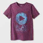 Boys' Adaptive Short Sleeve Play Outside Graphic T-shirt - Cat & Jack Purple