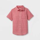 Boys' Woven Short Sleeve Button-down Shirt - Cat & Jack Red