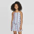 Girls' Tie Front Tank Top - Art Class White