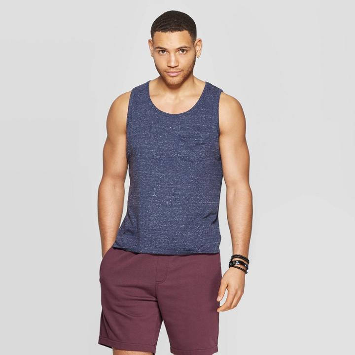 Men's Standard Fit Scoop Neck Tank Top - Goodfellow & Co Federal Blue