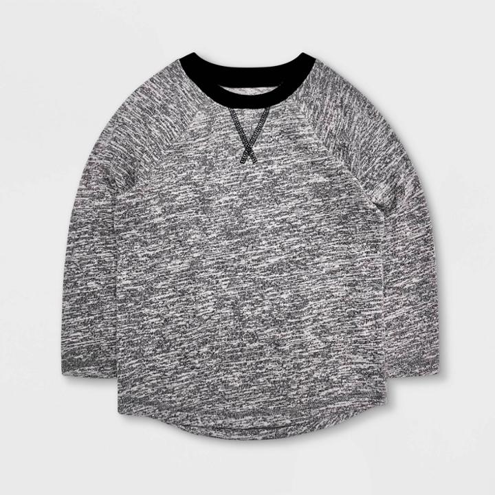 Toddler Boys' Sweater Knit Long Sleeve T-shirt - Cat & Jack Gray